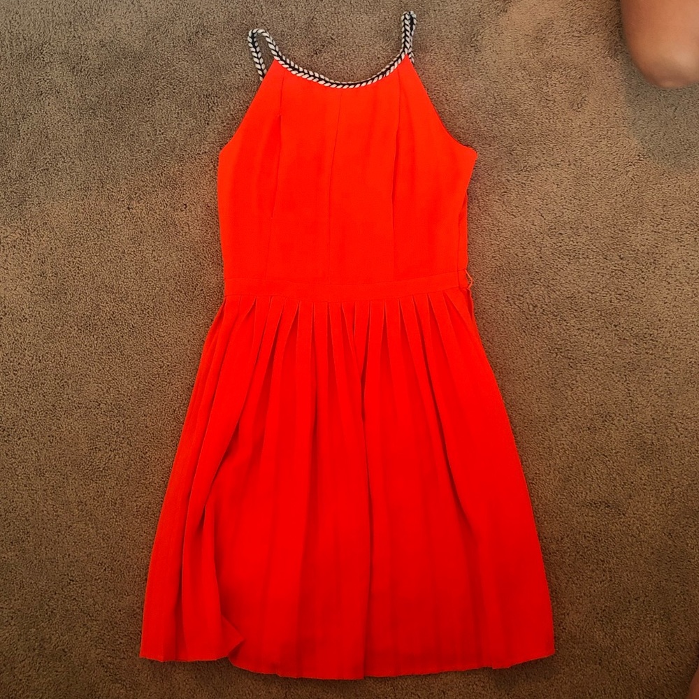 Orange pleated dress